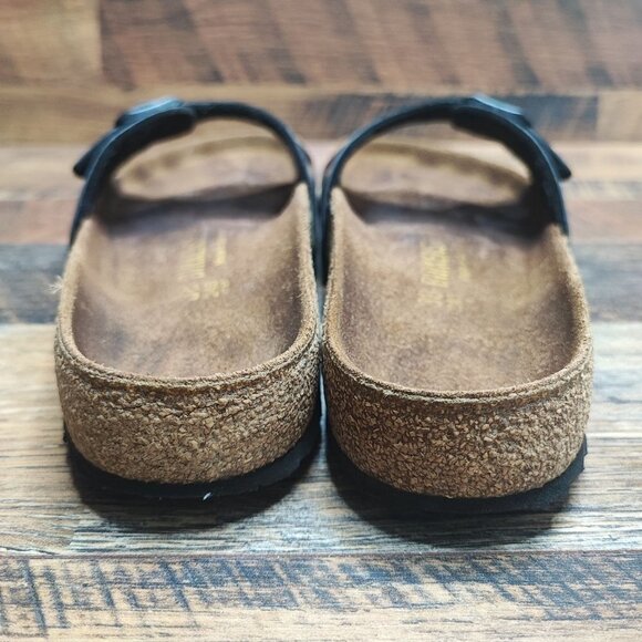 Birkenstock Women's Madrid Black Patent Leather Slide Sandals Size 38EU / 7 US - Picture 3 of 8